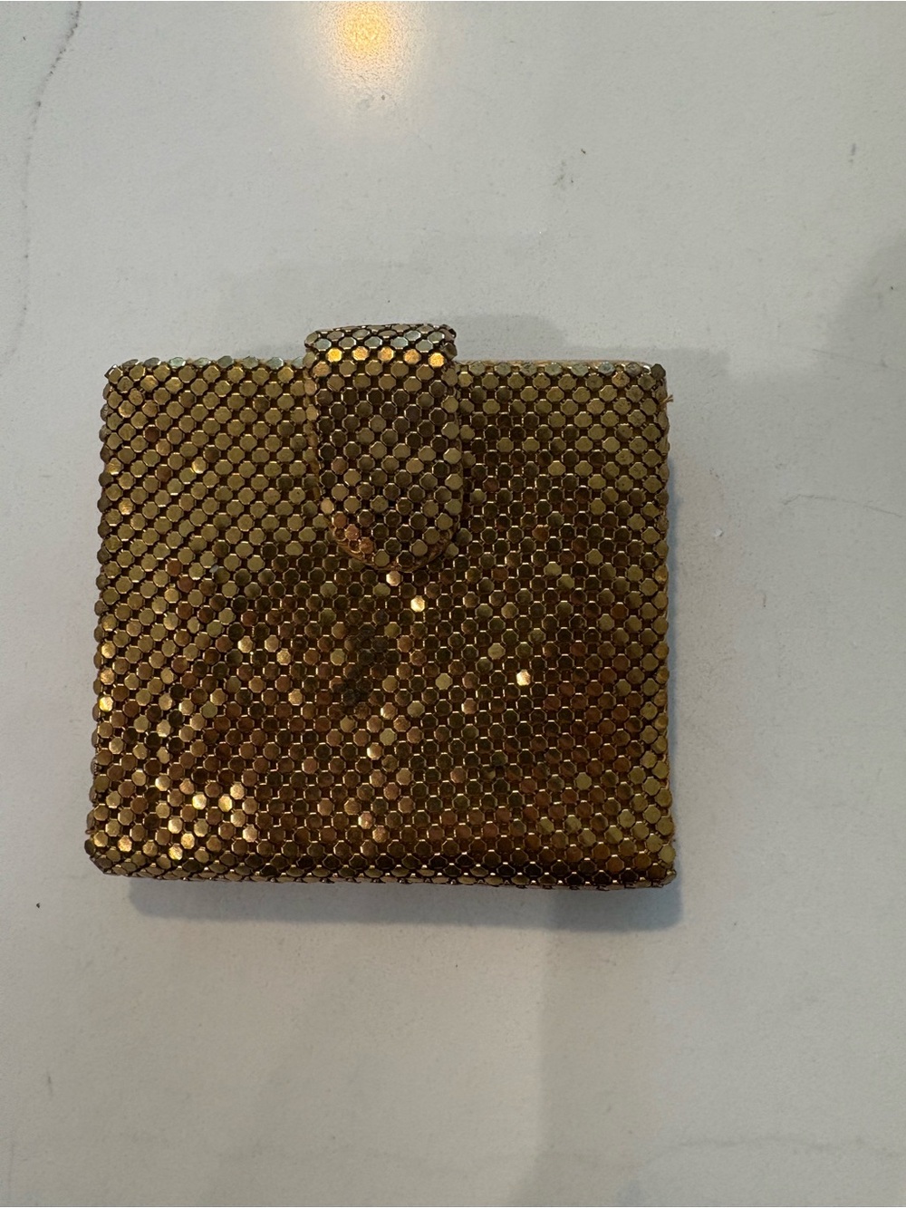 Whiting & Davis Metallic Gold Mesh Evening Wallet